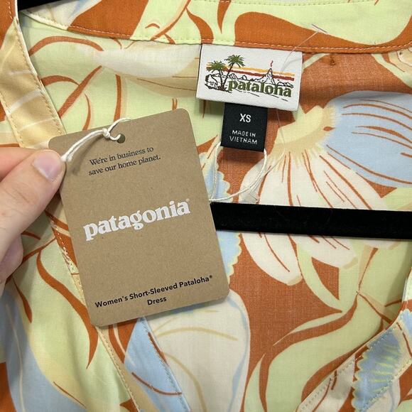 Patagonia Short Sleeved Pataloha Dress NWT Women's Sz XS Floral Hawaiian Mini - Picture 4 of 9